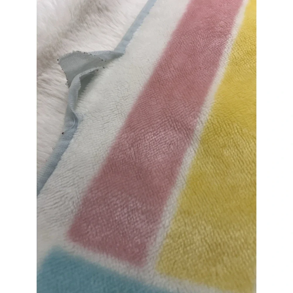 Vtg Care Bears Plush Baby Blanket Bedtime Wish Dream Minky Stars Swing 30x42